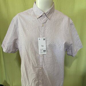 NWT Denim & Flower Ricky Singh Slim Fit Poplin Men's SS Button Front Shirt XL Wh